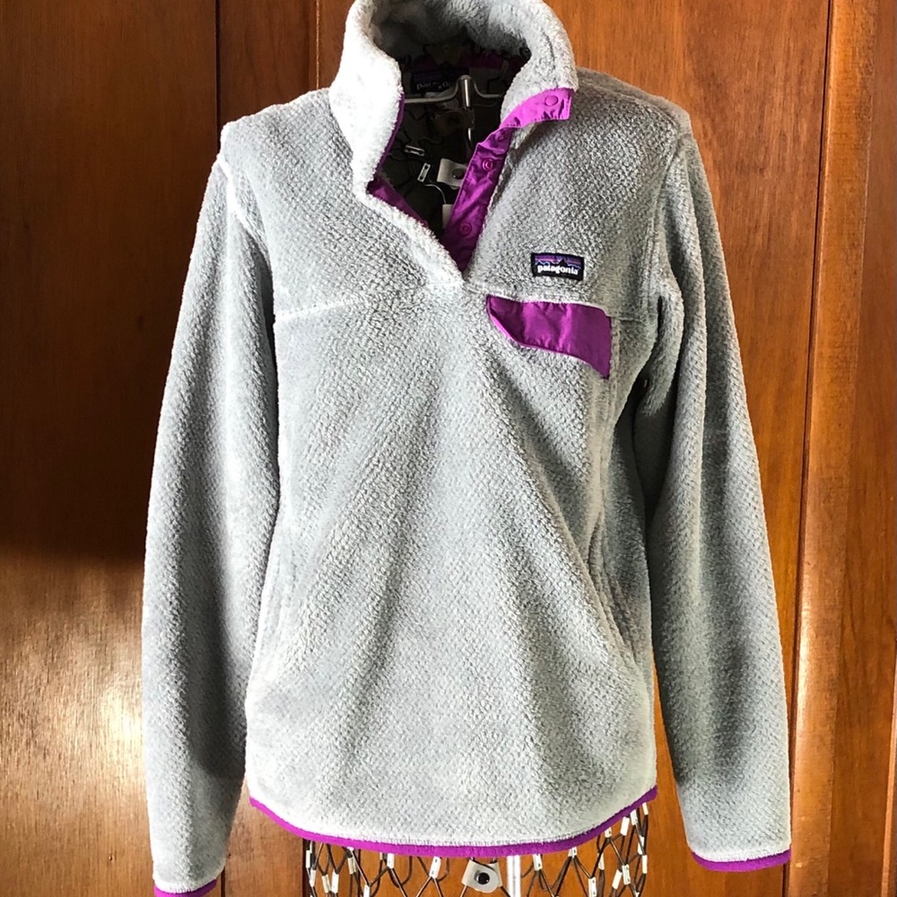 Patagonia Gray Fleece Half Snap Pullover